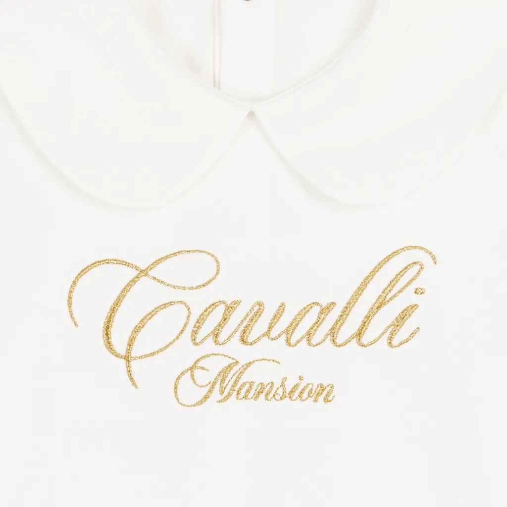 Roberto Cavalli Logo Embroidered Short-Sleeved Top