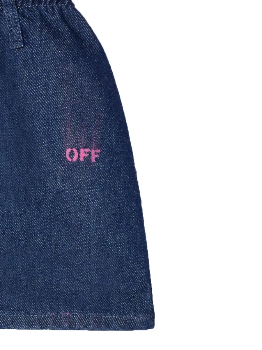 Off-White Kids Logo Denim Skirt