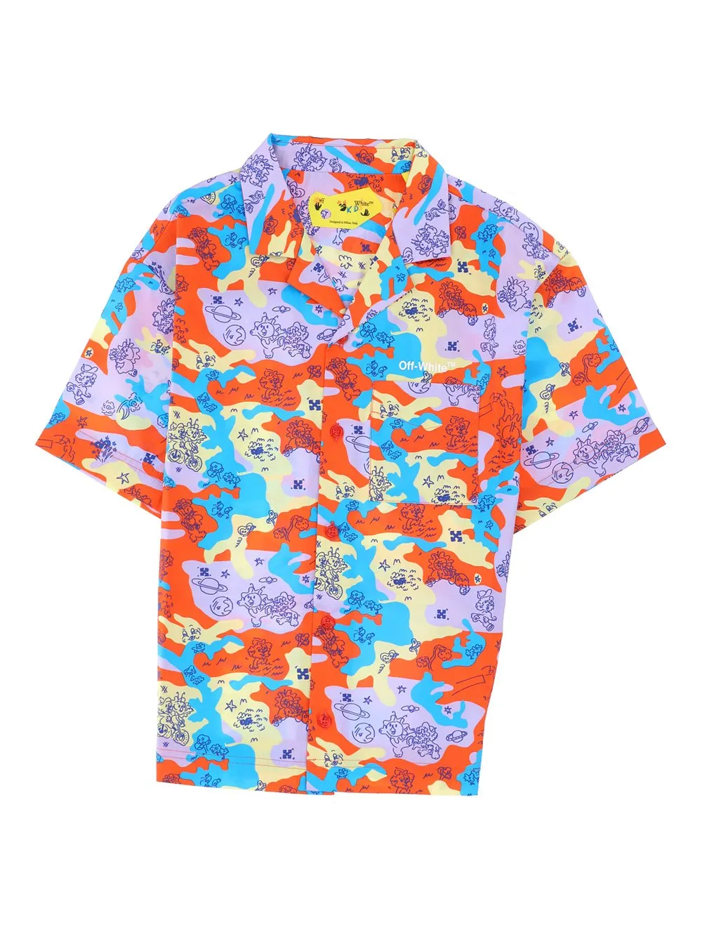 Off-White Kids Camouflage Printed Buttoned Shirt