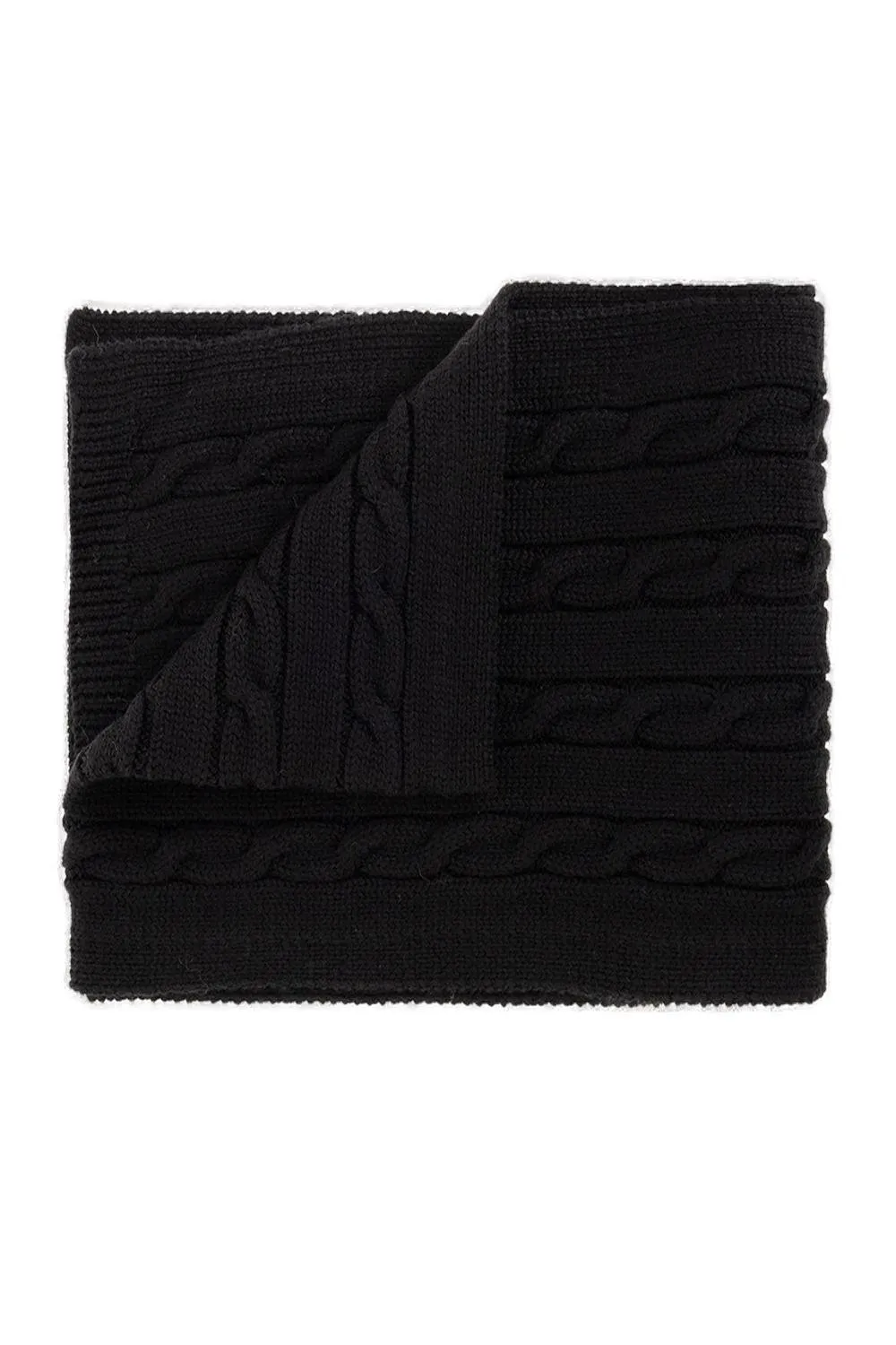 Off-White Kids Logo Embroidered Cable Knit Scarf
