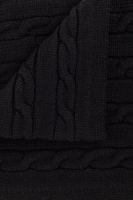 Off-White Kids Logo Embroidered Cable Knit Scarf