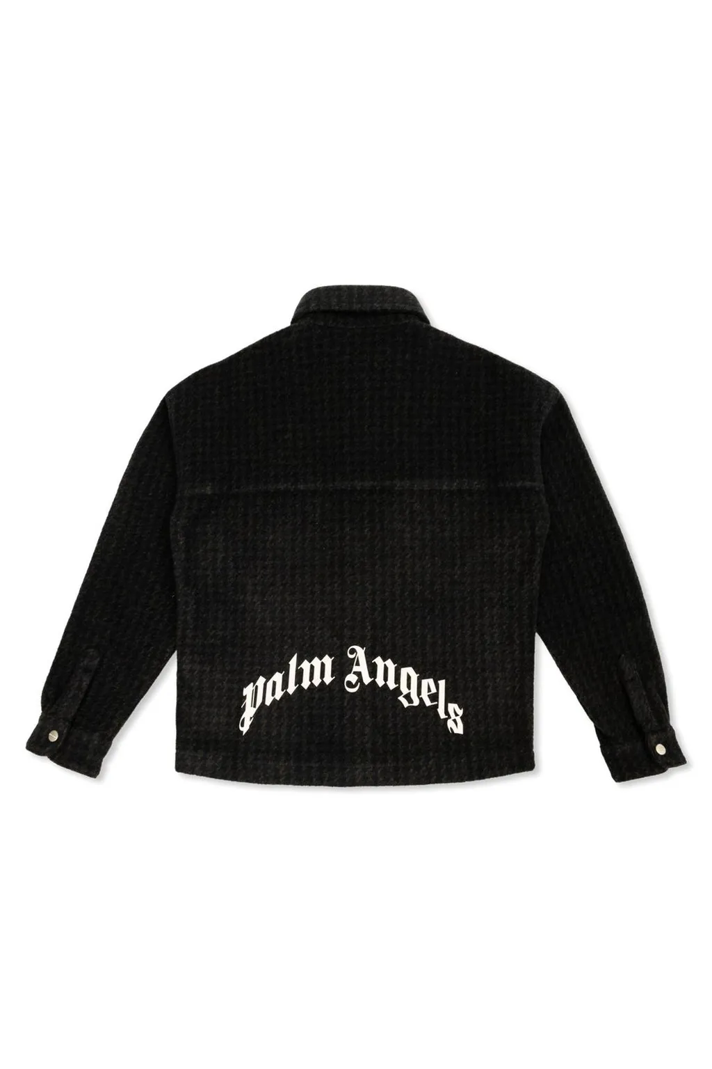 Palm Angels Kids Houndstooth Pattern Buttoned Jacket