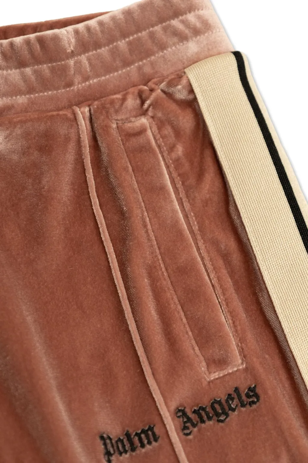 Palm Angels Kids Elasticated Waistband Velvet Trousers