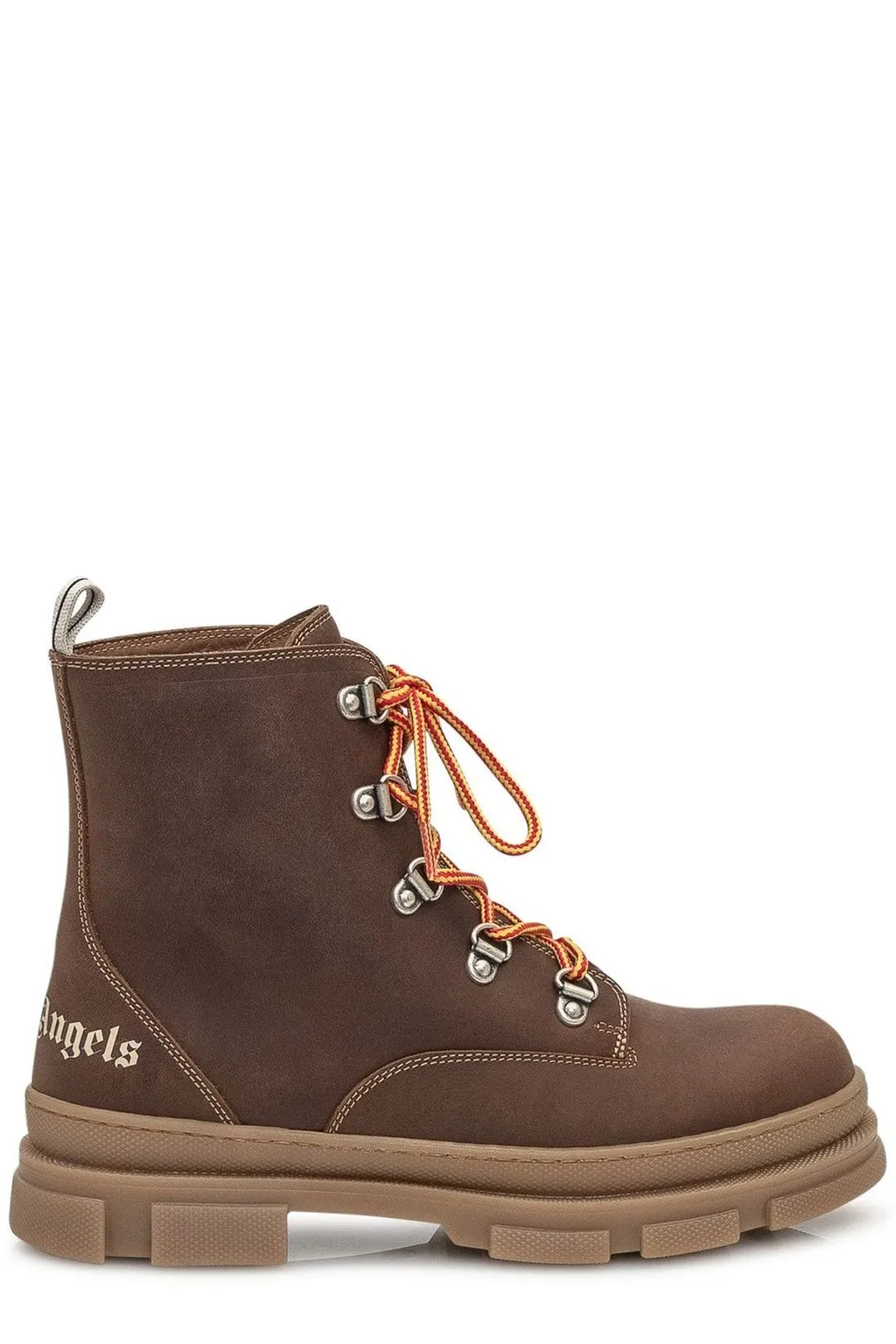 Palm Angels Kids Lace-Up Round Toe Boots
