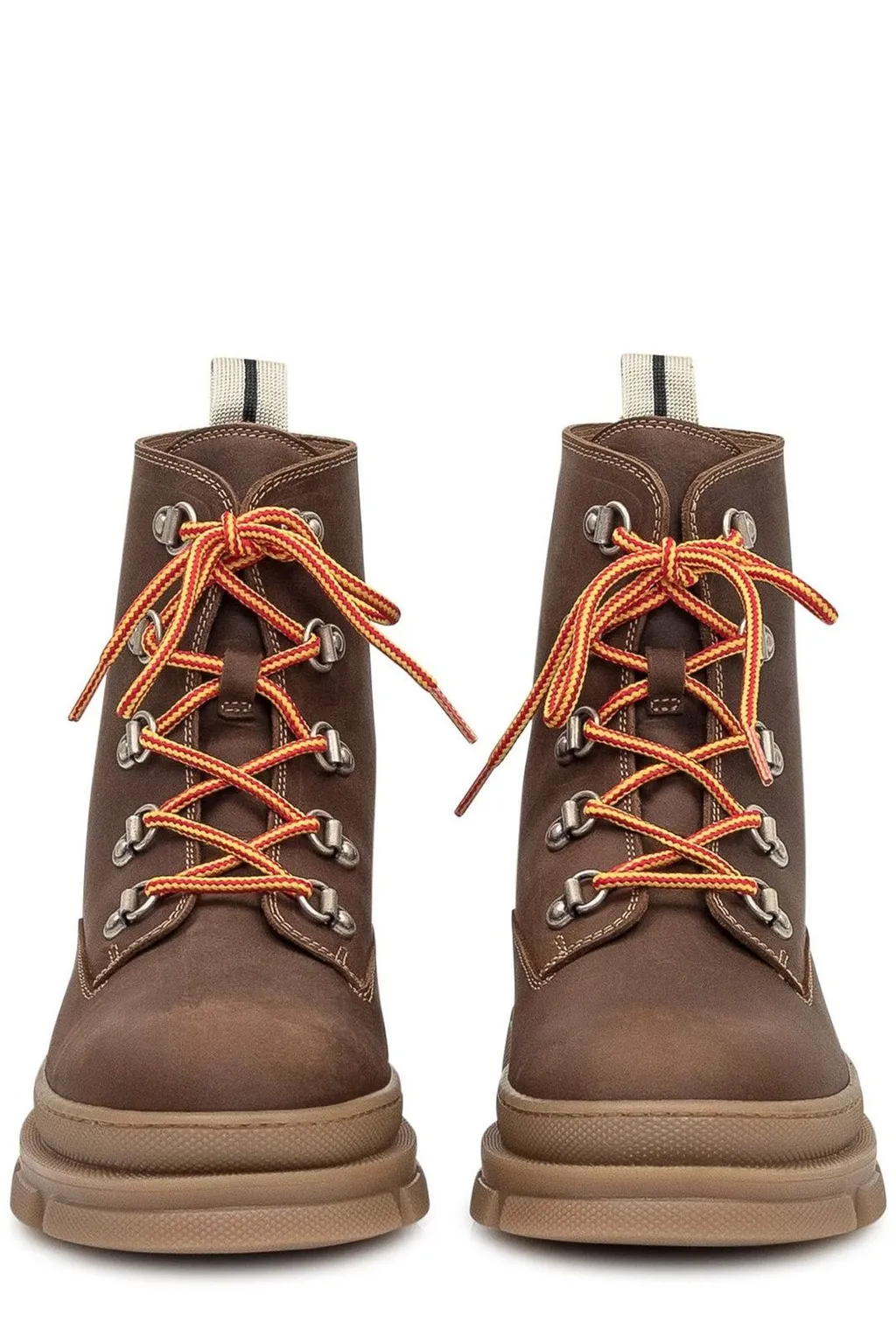 Palm Angels Kids Lace-Up Round Toe Boots
