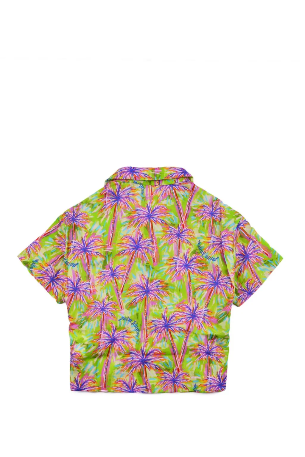 Palm Angels Kids Palm Tree-Print Buttoned Bowling Shirt