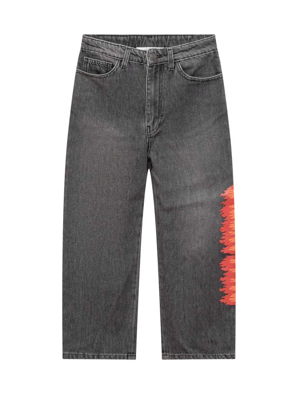 Palm Angels Kids Logo-Patch Straight Leg Jeans