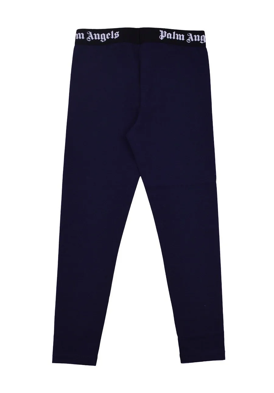 Palm Angels Kids High Waist Logo Waistband Leggings
