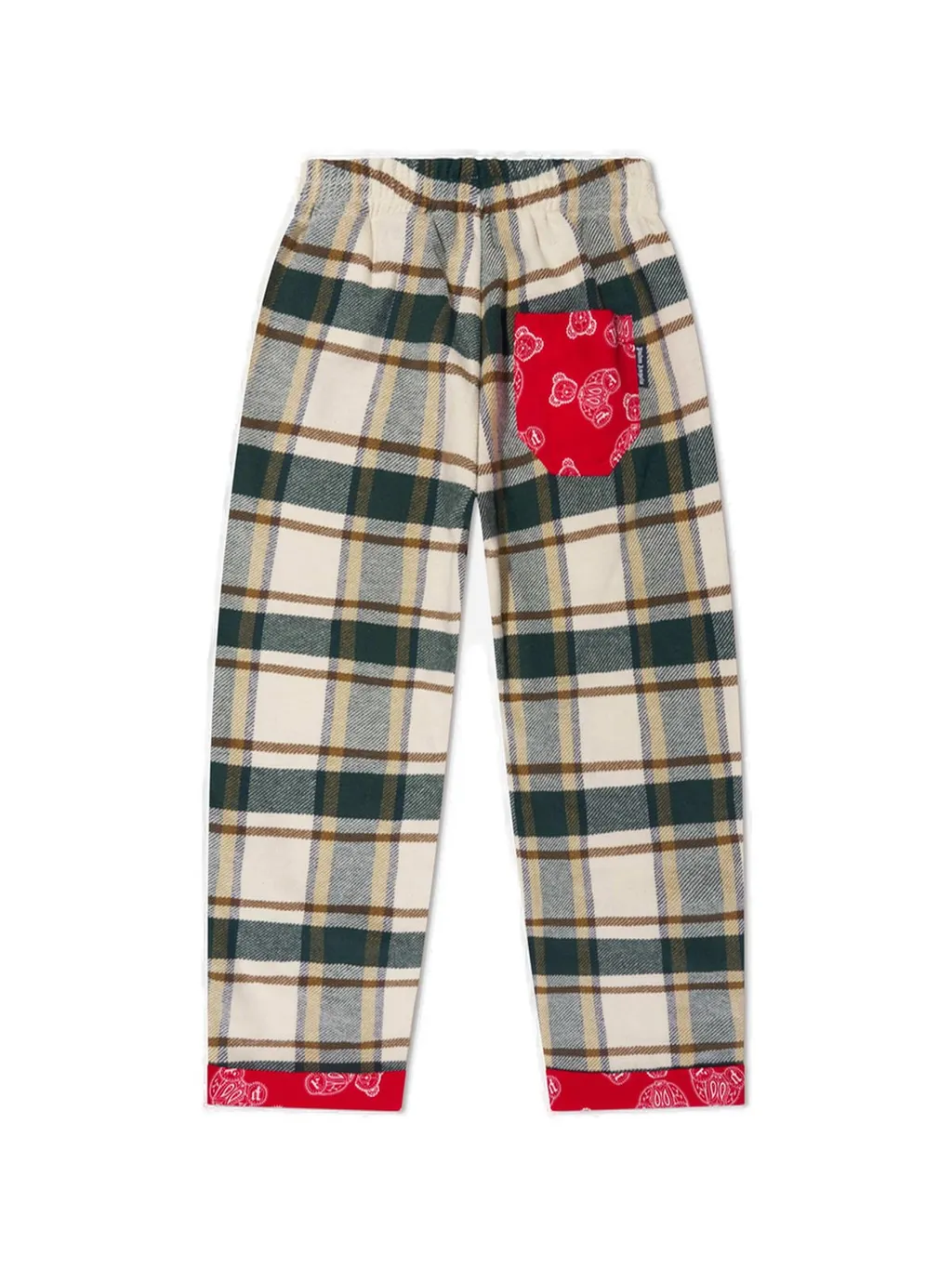 Palm Angels Kids Logo-Printed Checked Trousers