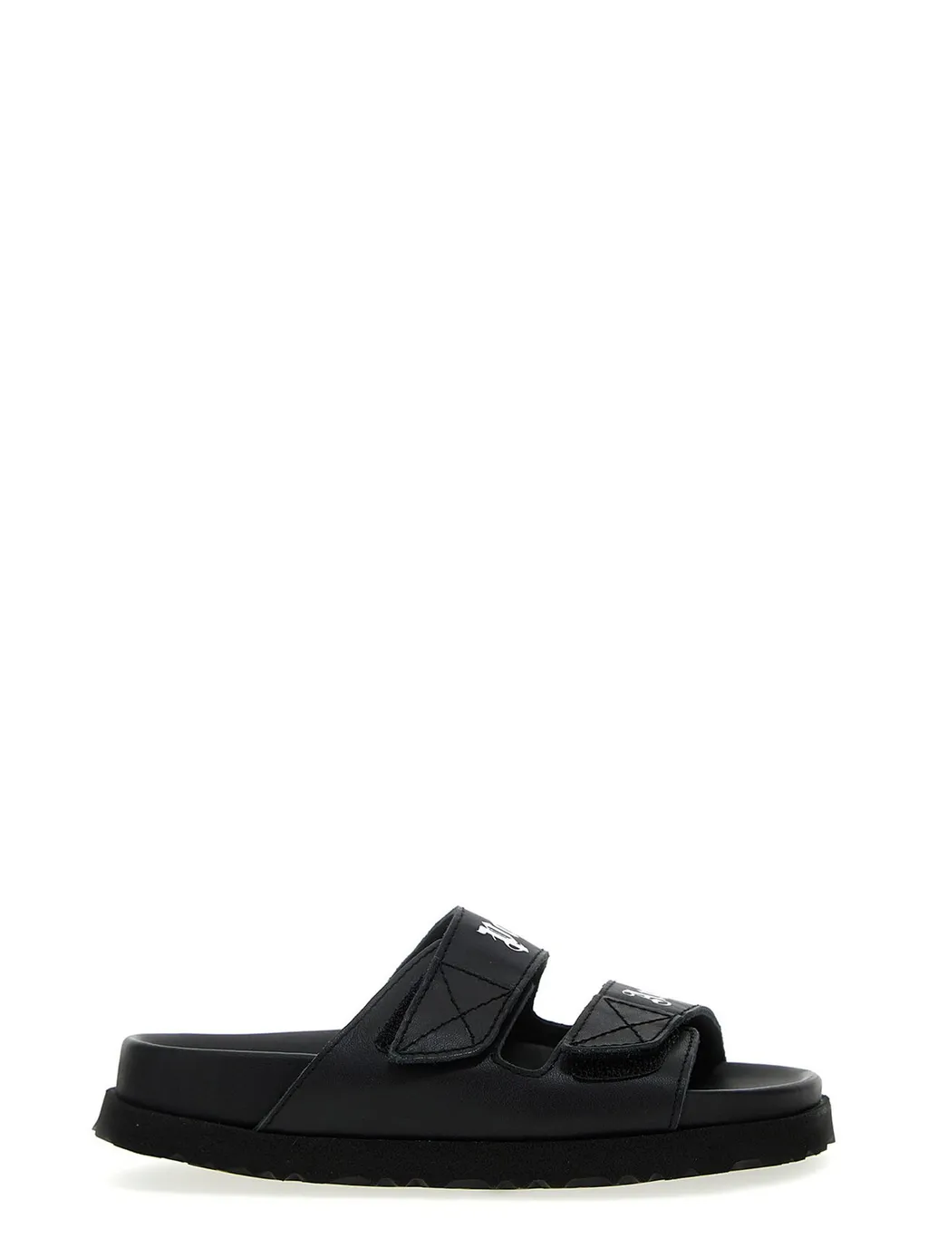 Palm Angels Kids Logo Printed Touch Strap Sandals