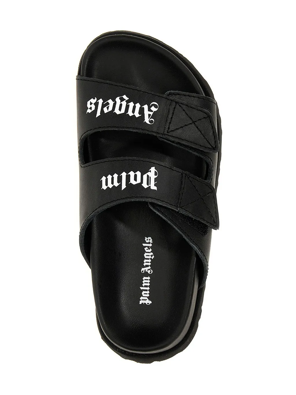 Palm Angels Kids Logo Printed Touch Strap Sandals