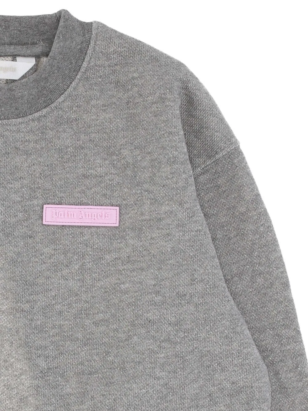 Palm Angels Kids Lurex Logo Patch Open-Back Sweatshirt