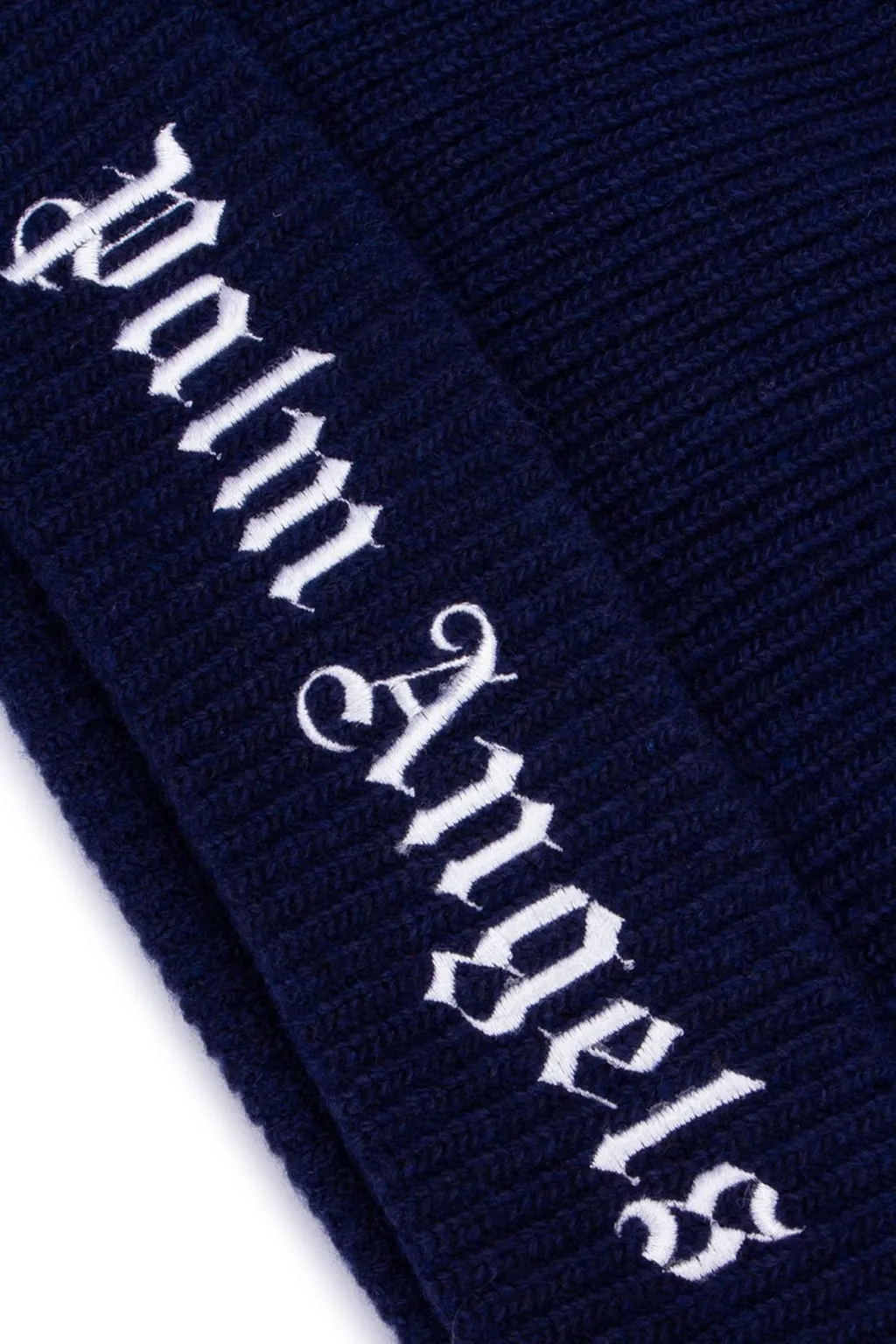 Palm Angels Kids Logo Embroidered Ribbed Knit Beanie