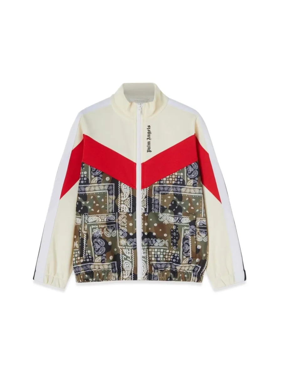 Palm Angels Kids Logo Printed Panelled Jacket