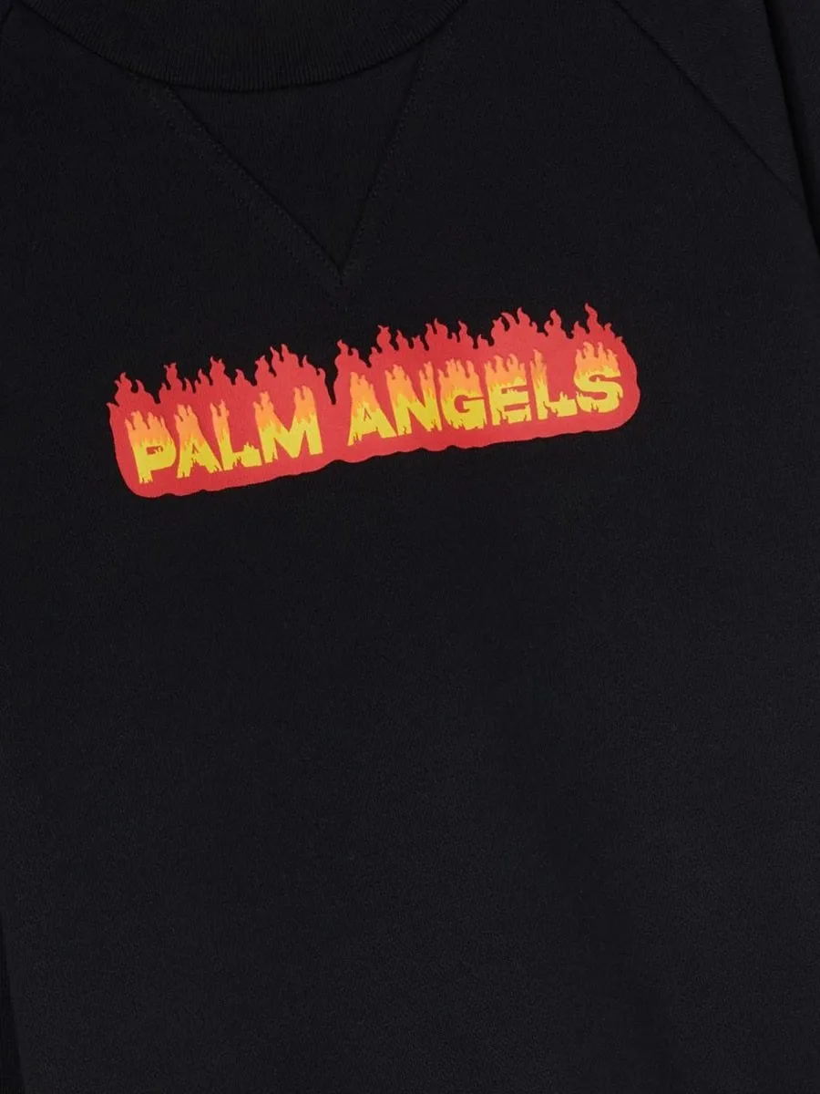 Palm Angels Kids Logo Printed Crewneck Sweatshirt