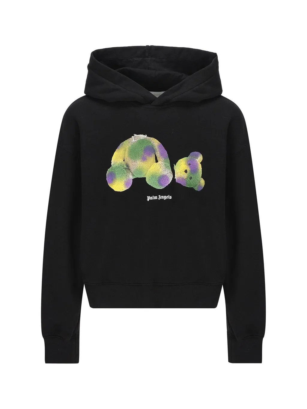 Palm Angels Kids Bear Logo-Printed Drop Shoulder Hoodie