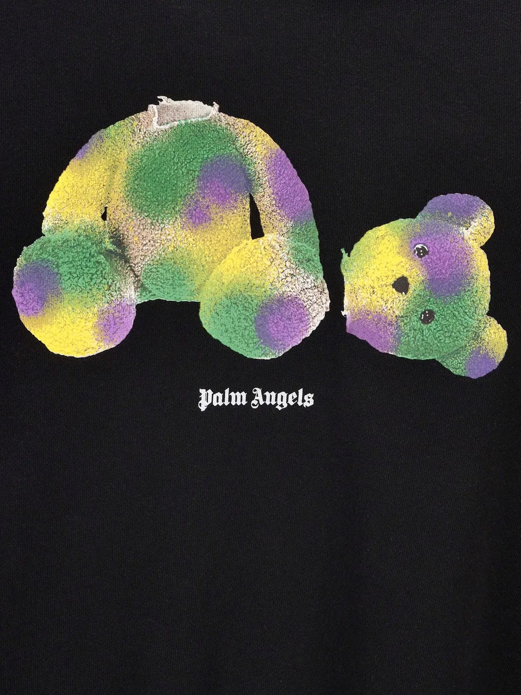 Palm Angels Kids Bear Logo-Printed Drop Shoulder Hoodie