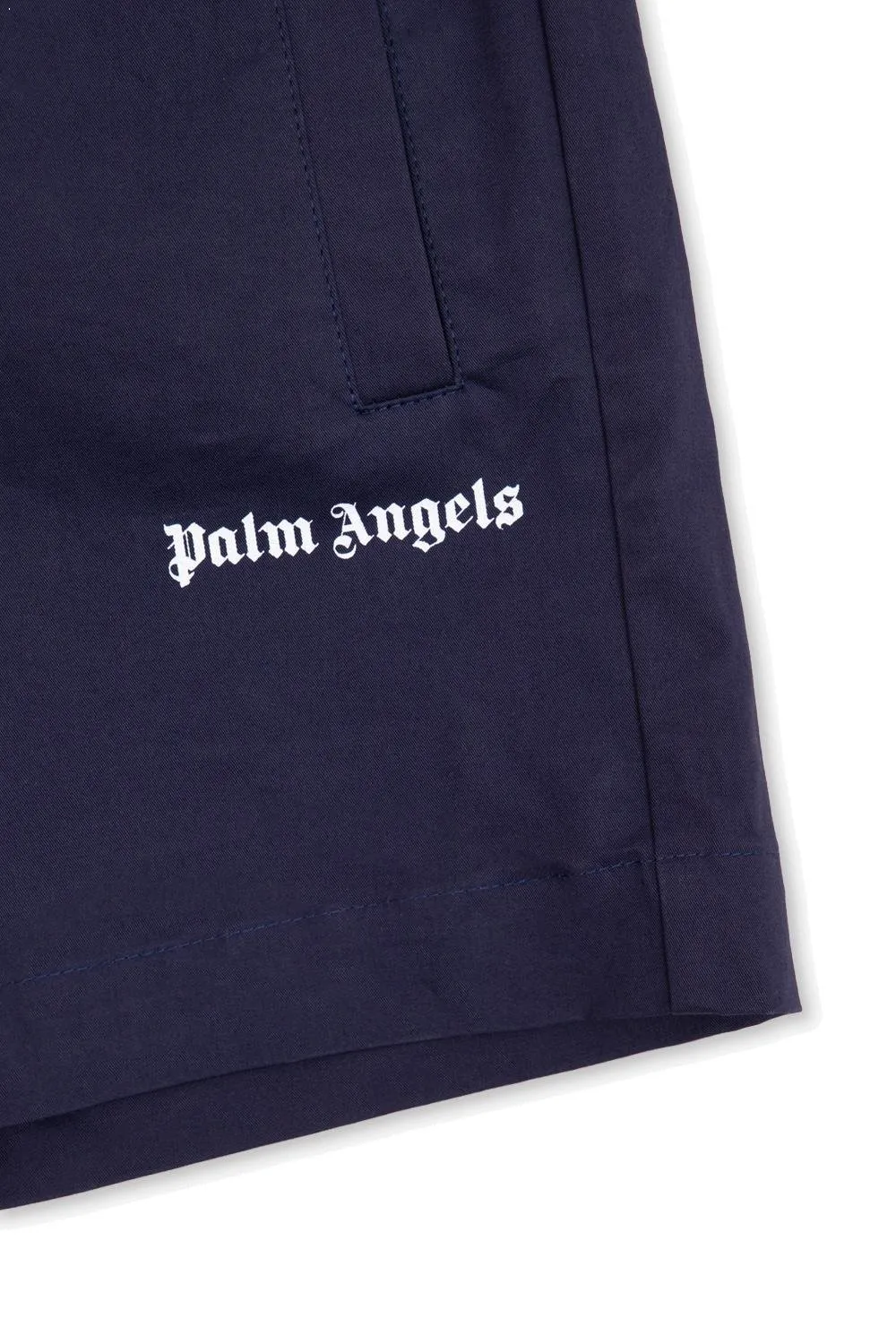 Palm Angels Kids Logo Printed High Waist Shorts