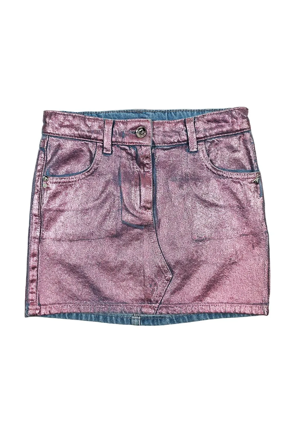 Patrizia Pepe Girl Metallic Mini Skirt