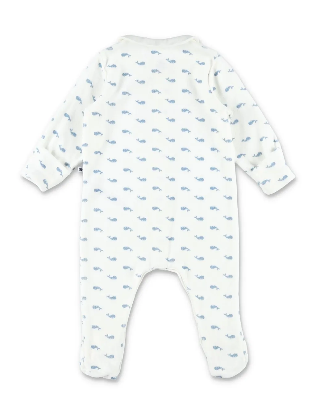 Petit Bateau Whale Print Velour Pyjama