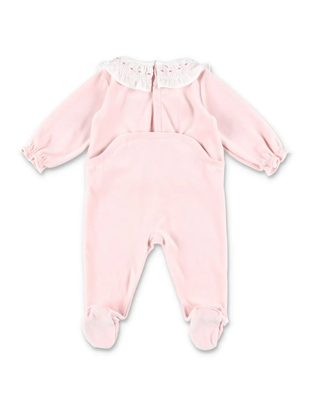 Petit Bateau Smocked Velour Pyjama Suit