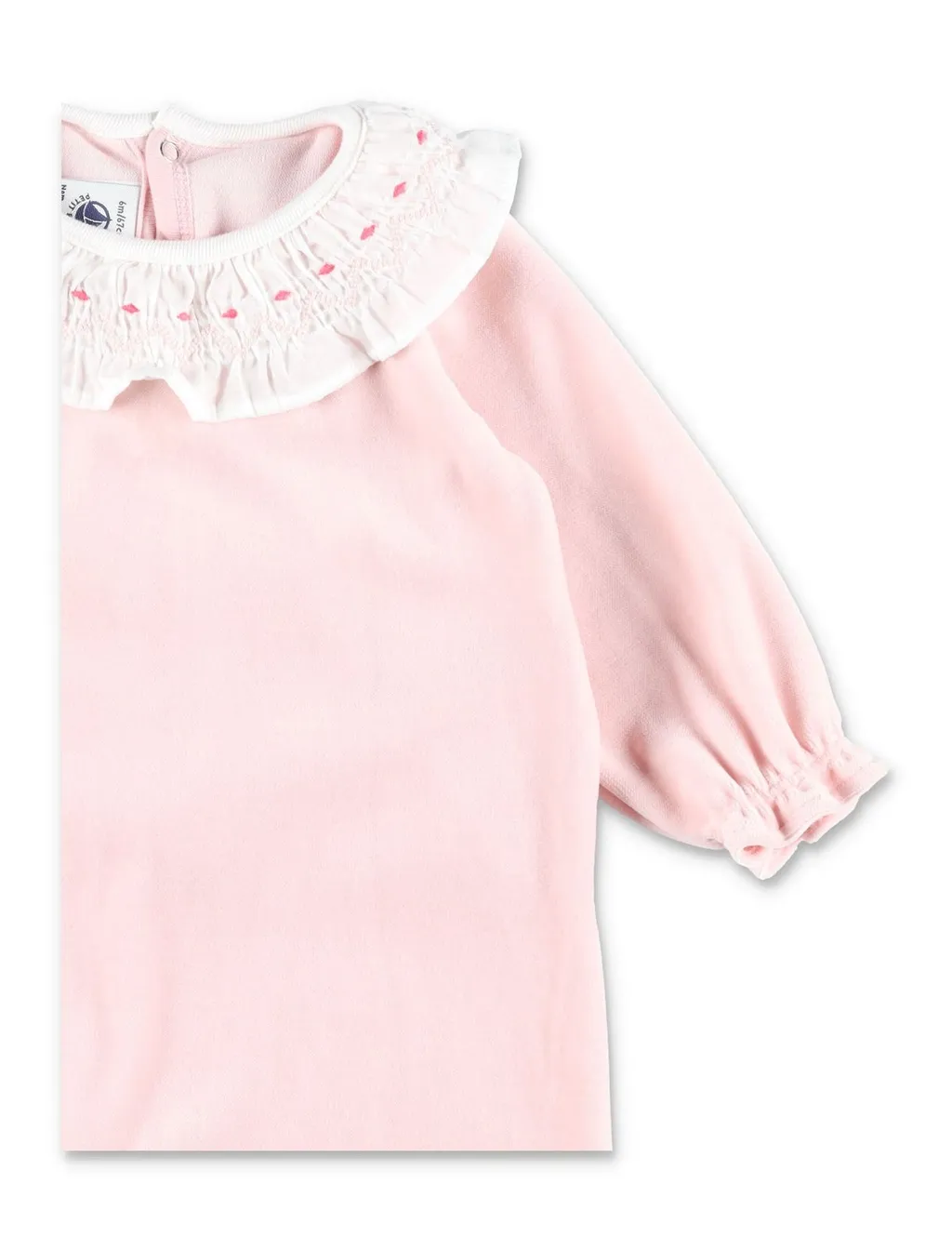 Petit Bateau Smocked Velour Pyjama Suit