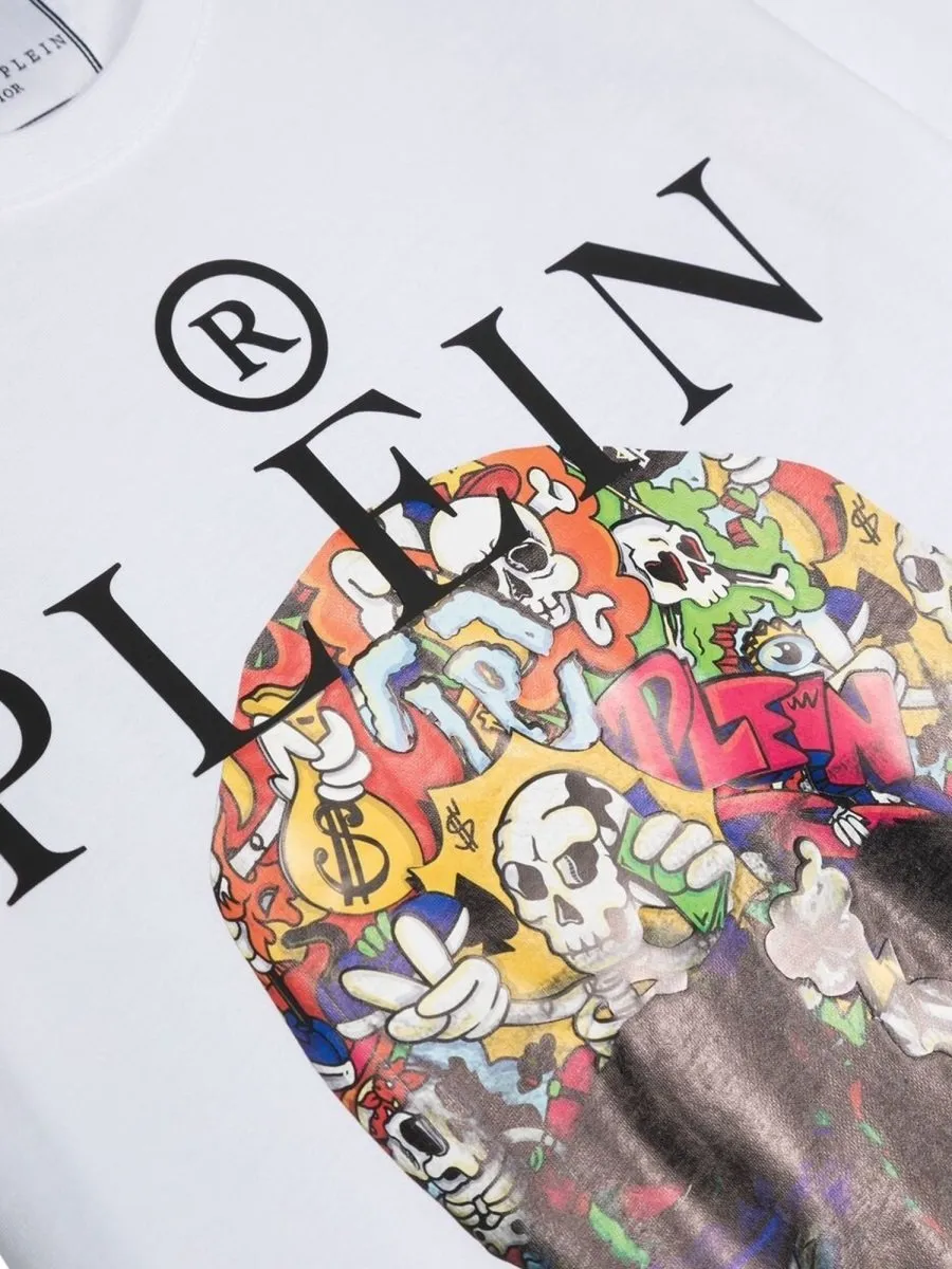 Philipp Plein Junior Skull Graphic T Shirt