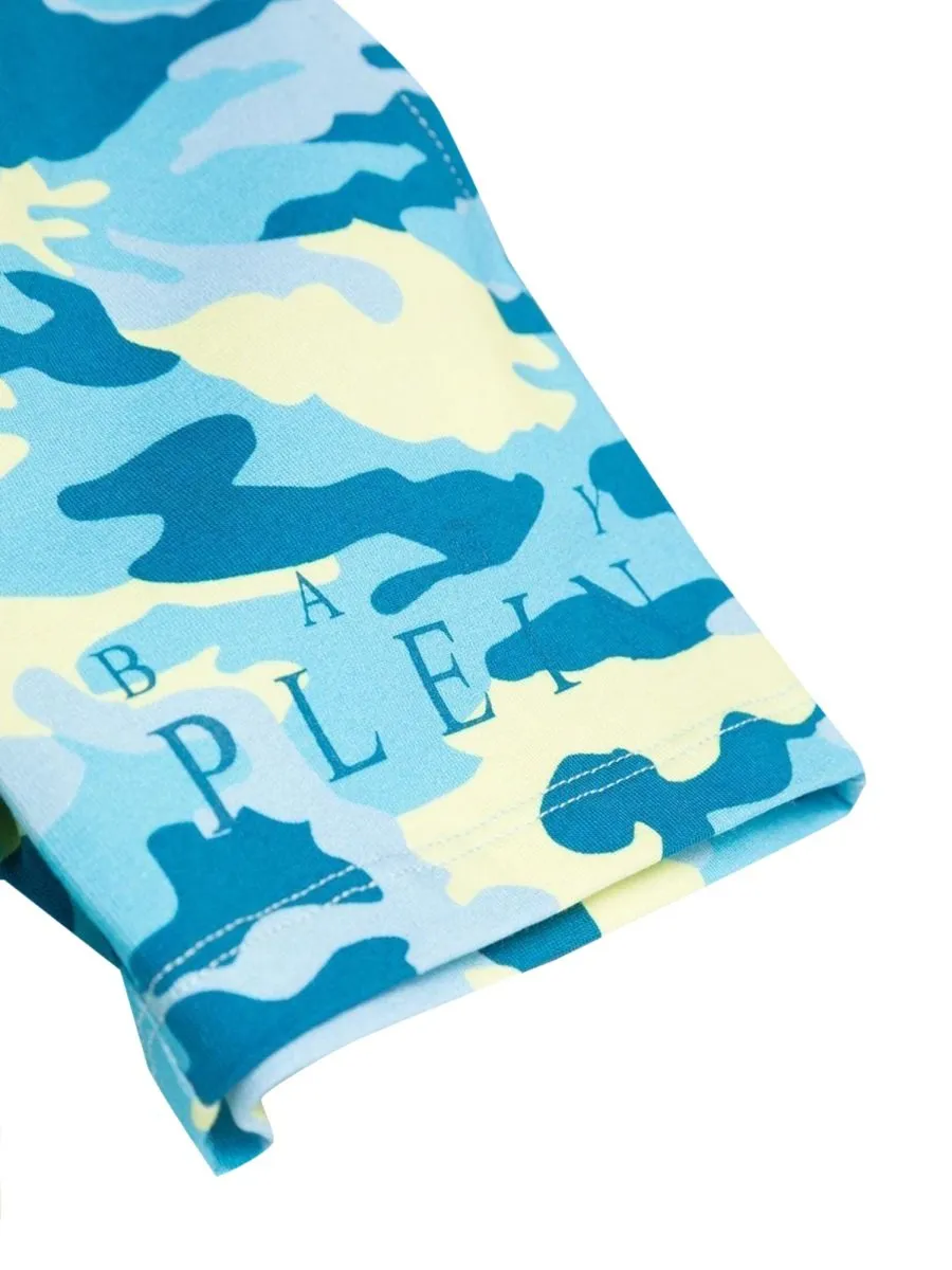 Philipp Plein Junior Camouflage Tee And Shorts Set