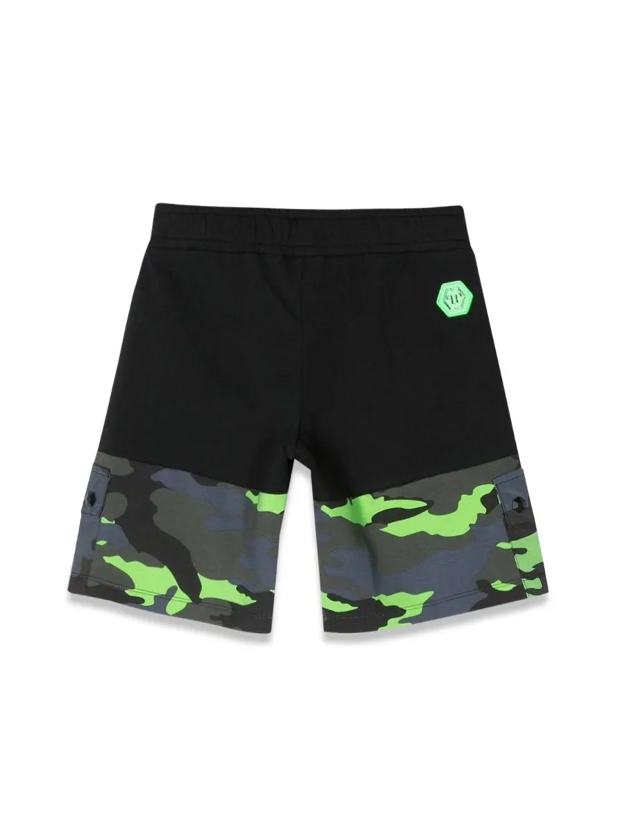 Philipp Plein Junior Camouflage Cargo Shorts