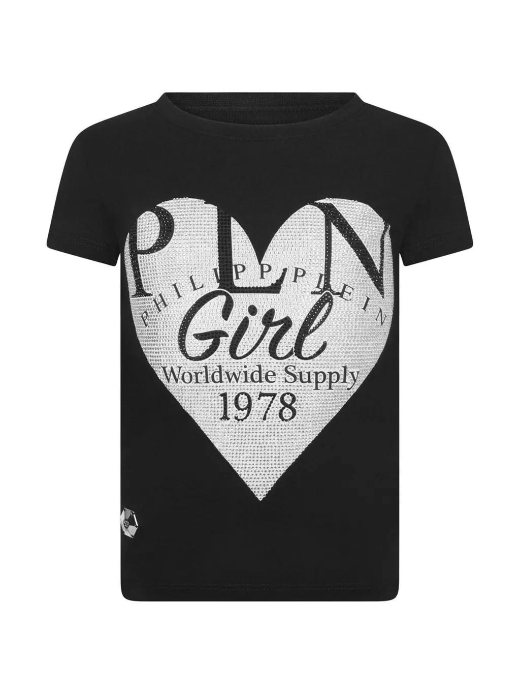 Philipp Plein Junior Heart Printed Crewneck T-Shirt