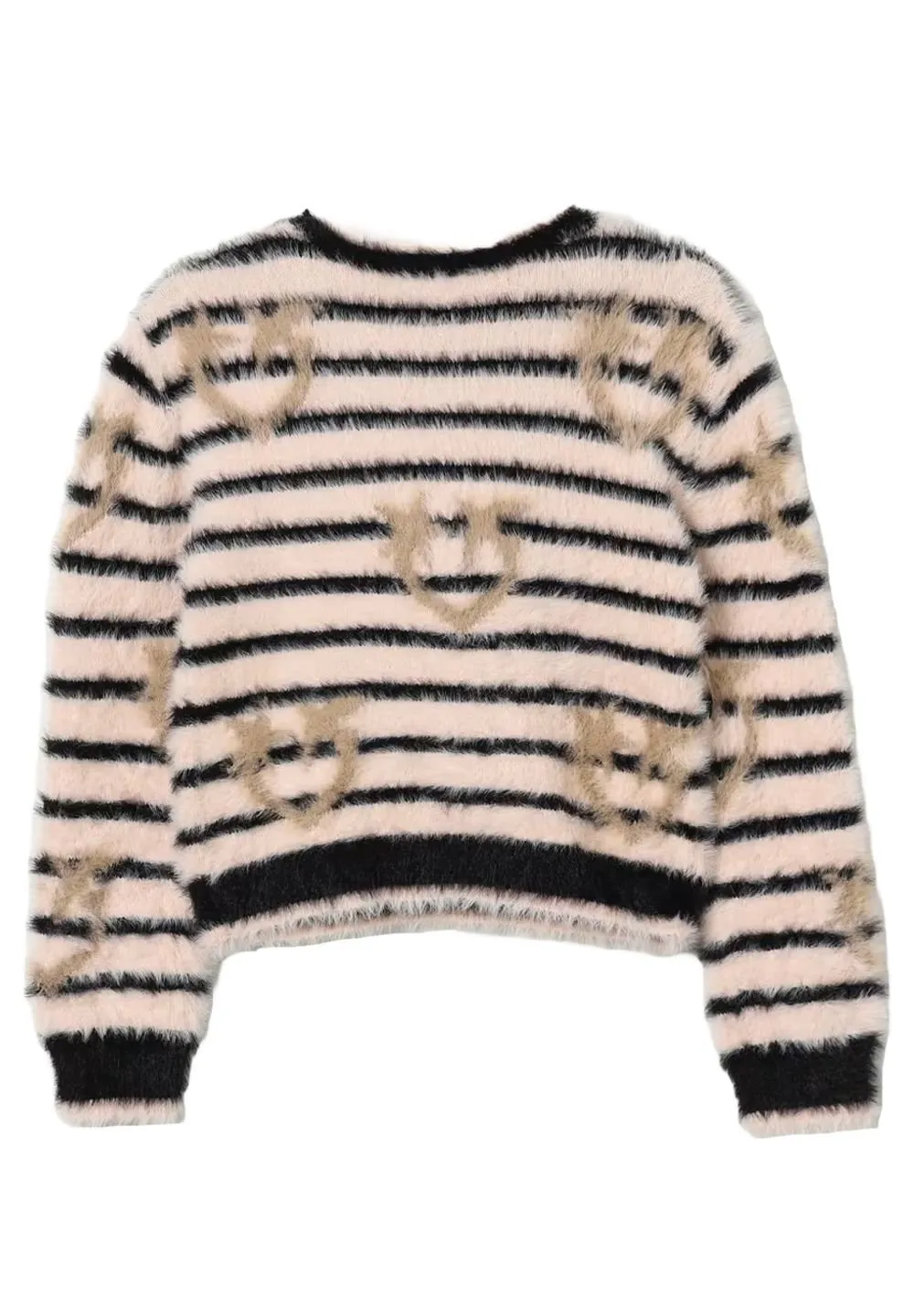 Pinko Kids Love Birds Intarsia Striped Pullover