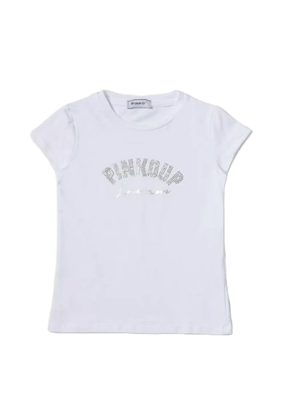 Pinko Kids Logo Embellished Crewneck T-Shirt