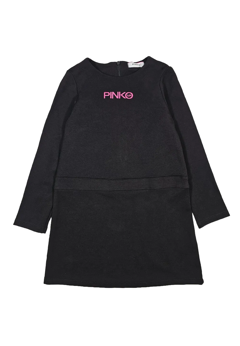 Pinko Kids Logo Embroidered Long Sleeve Dress