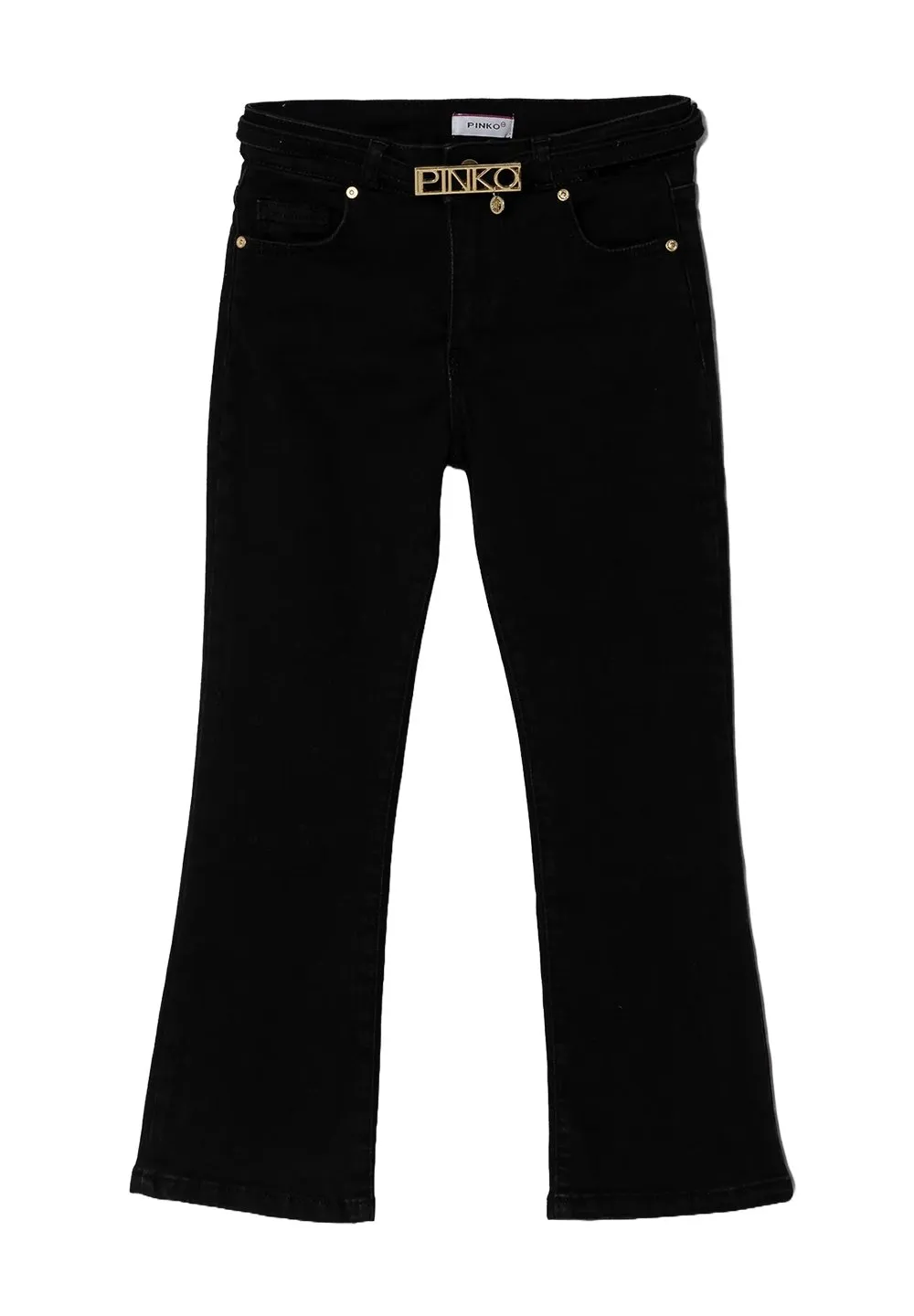 Pinko Kids Logo Plaque Flared Leg Jeans
