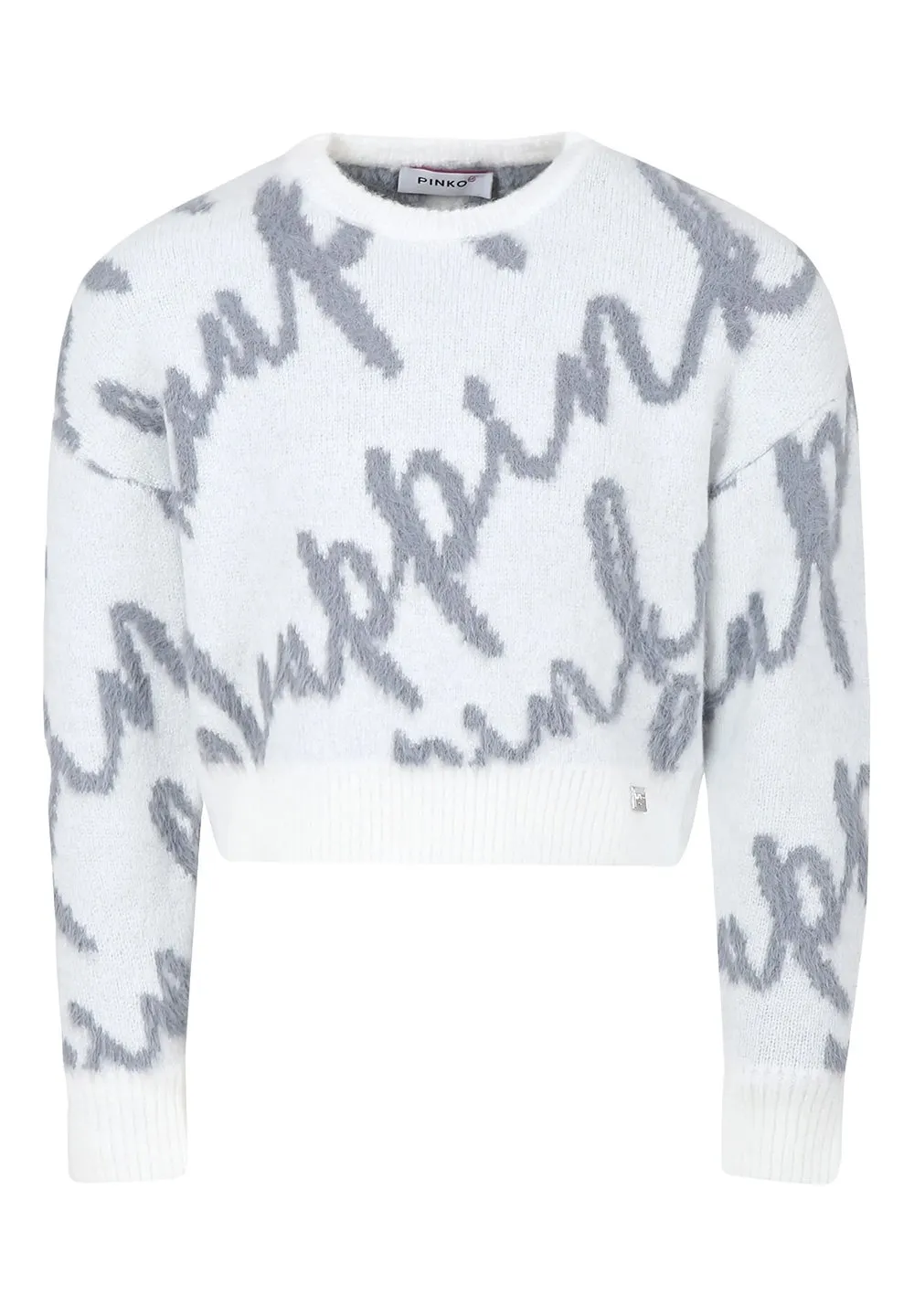 Pinko Kids Crewneck Logo-Jacquard Jumper