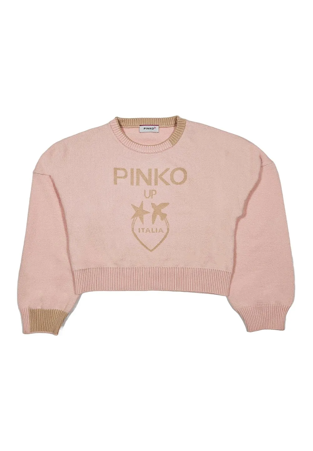 Pinko Kids Logo Intarsia Crewneck Jumper