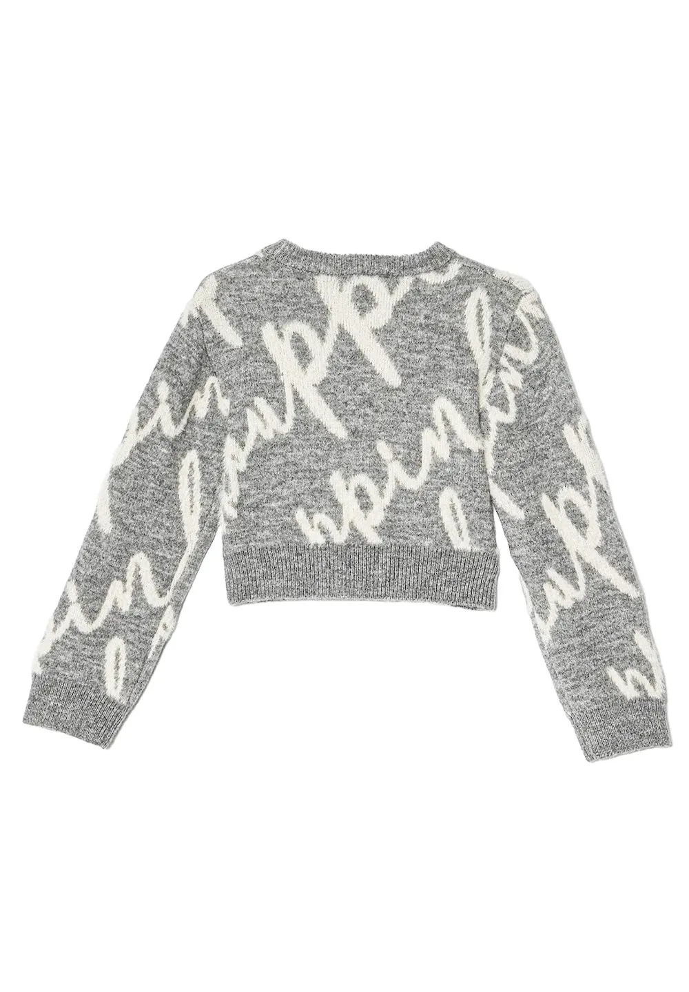 Pinko Kids Crewneck Logo-Jacquard Jumper