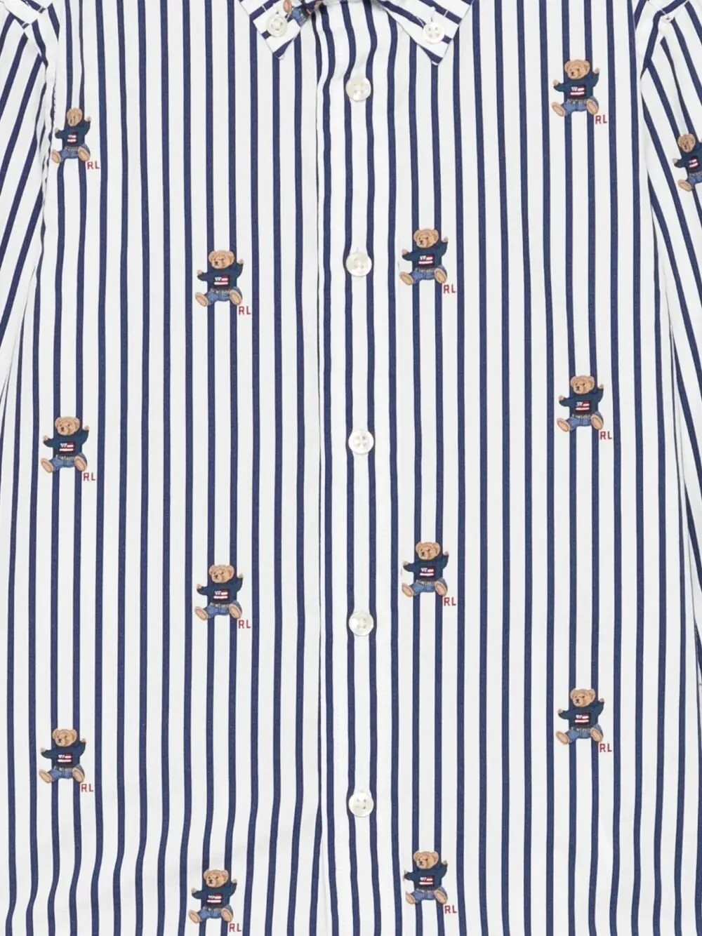 Polo Ralph Lauren Kids Polo Bear Striped Poplin Shirt