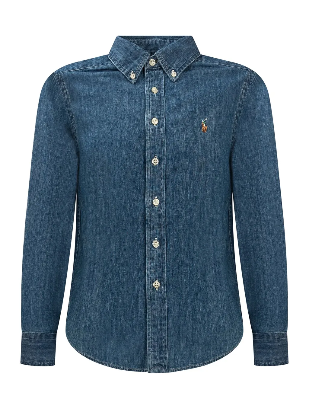 Polo Ralph Lauren Kids Polo Pony Embroidered Buttoned Denim Shirt