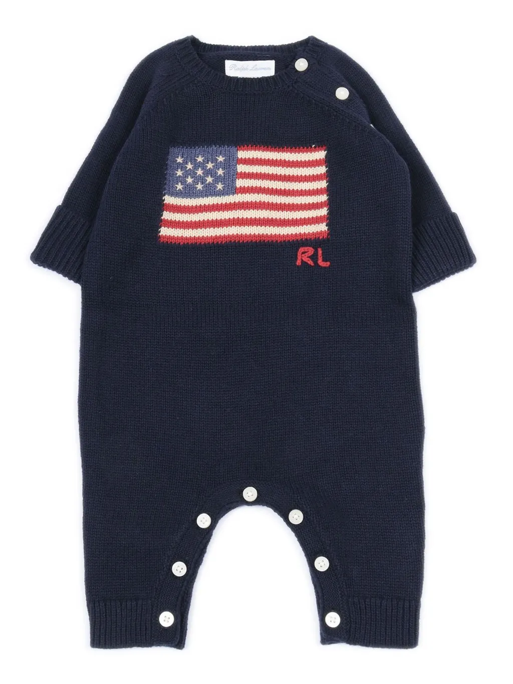 Polo Ralph Lauren Kids Flag-Intarsia Crewneck Romper
