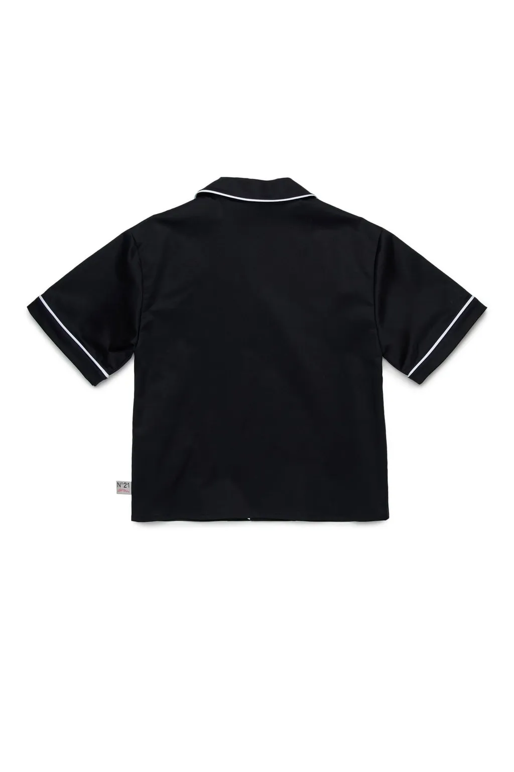 N°21 Kids Piped Chest-Pocket Short Sleeved Shirt