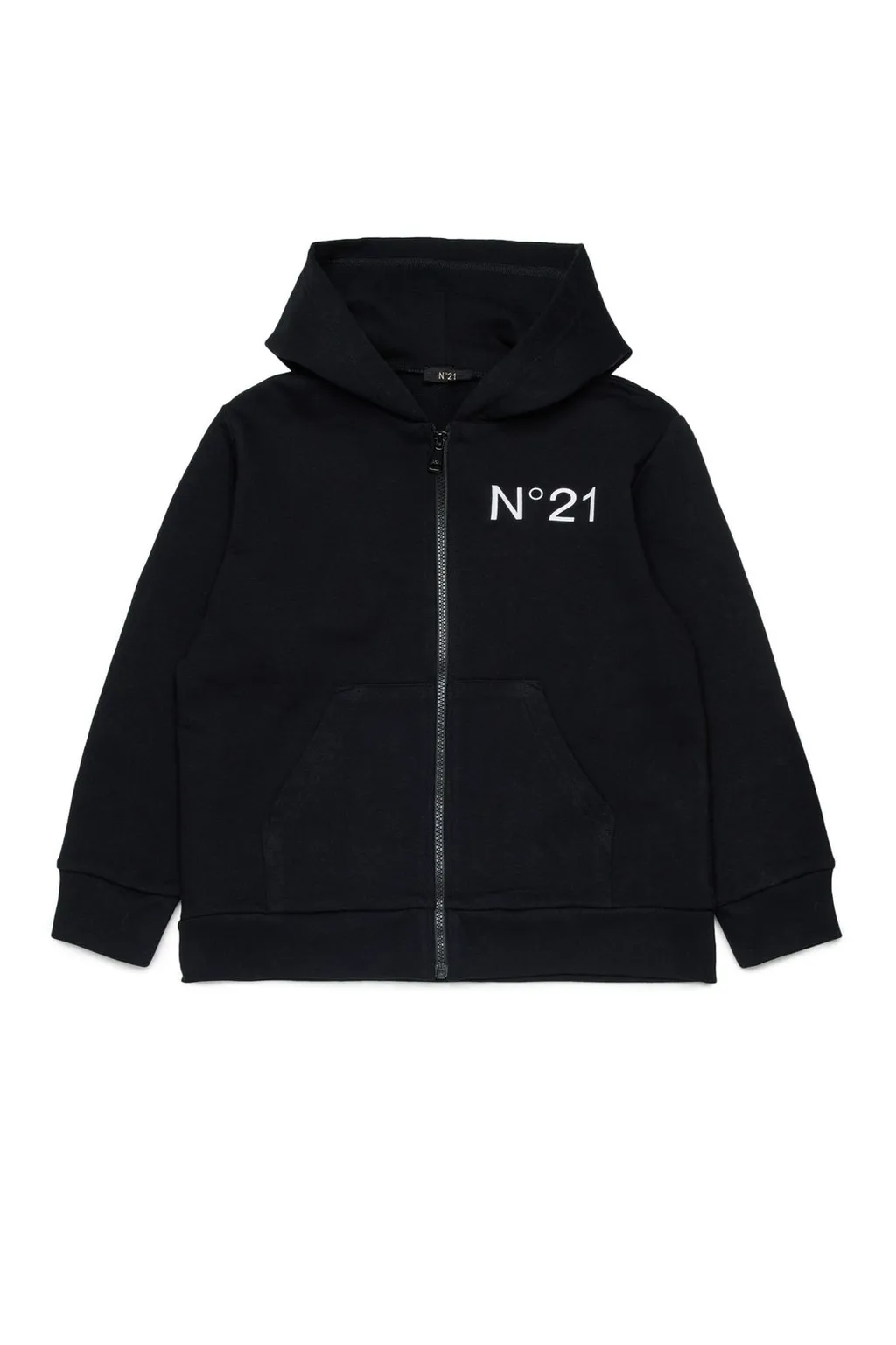N°21 Kids Logo Printed Zipped Hoodie