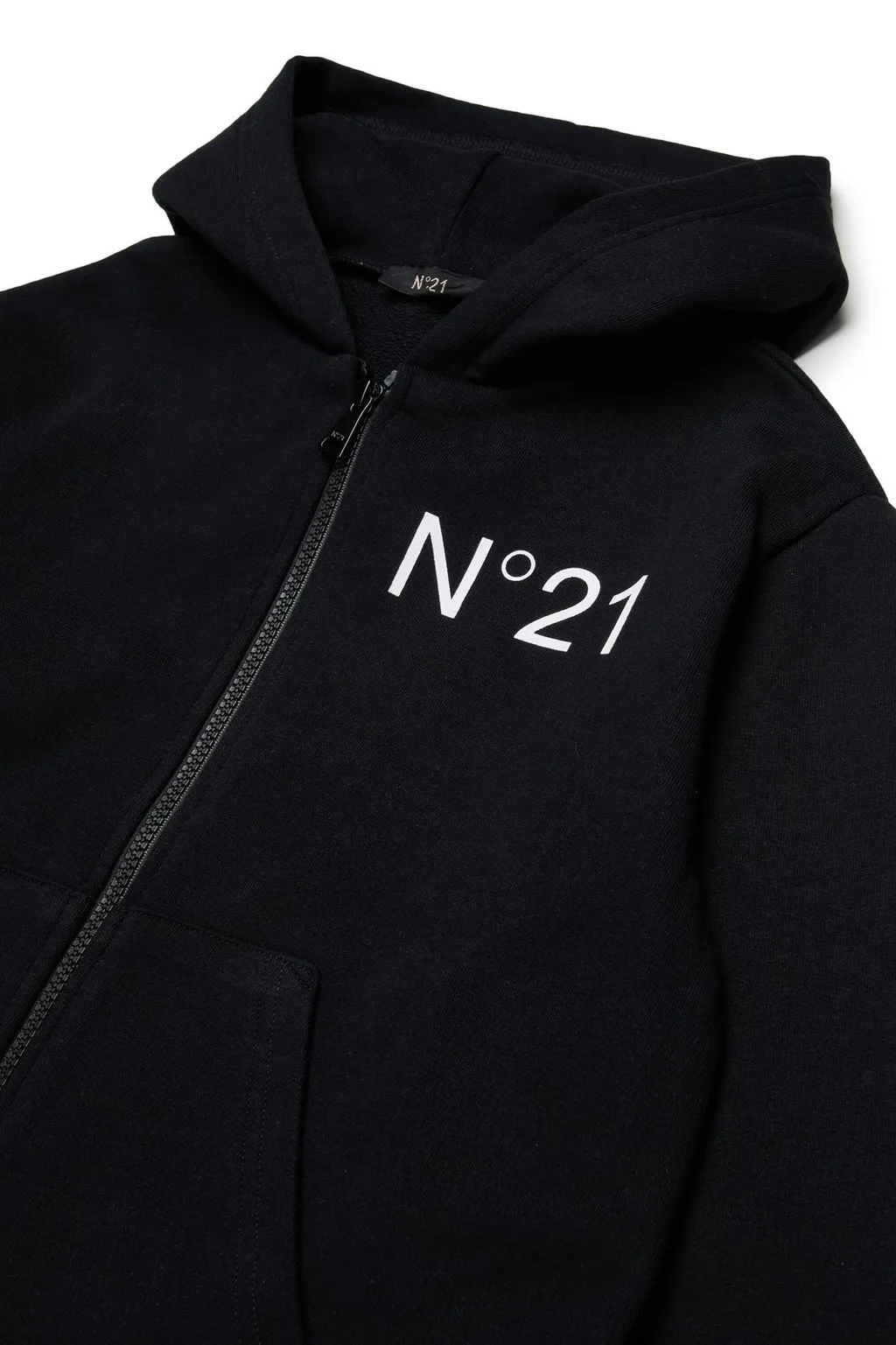 N°21 Kids Logo Printed Zipped Hoodie