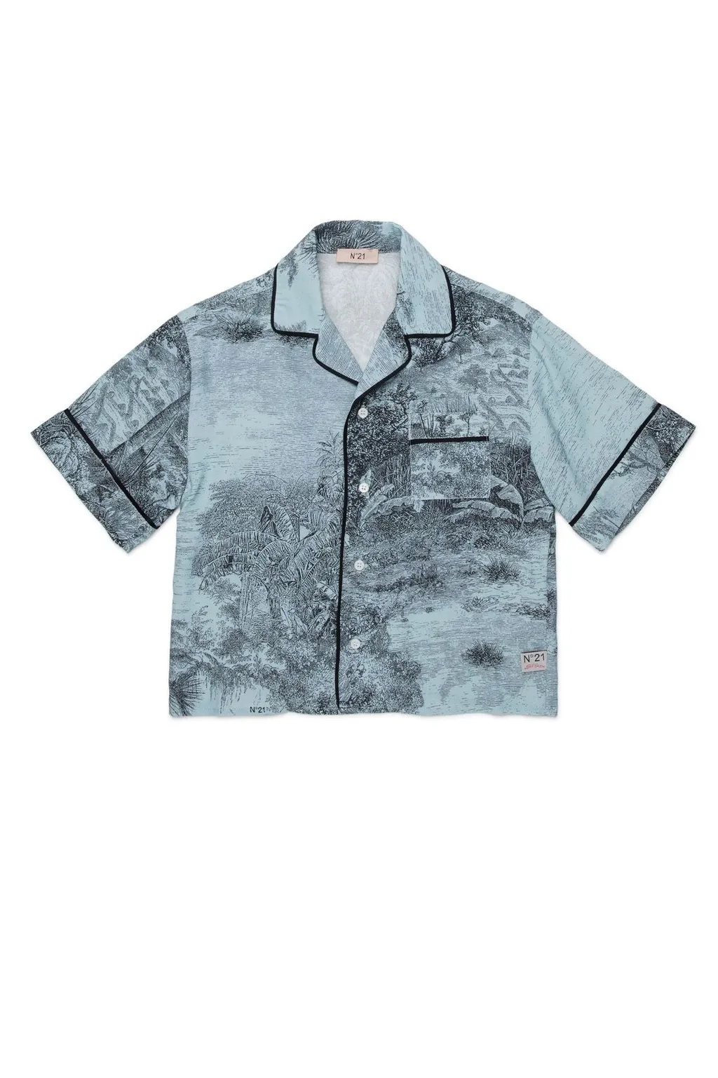 N°21 Kids Printed Short-Sleeve Shirt