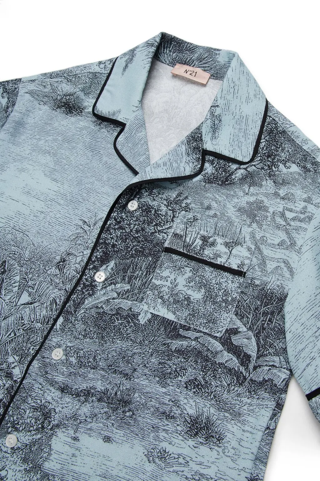 N°21 Kids Printed Short-Sleeve Shirt