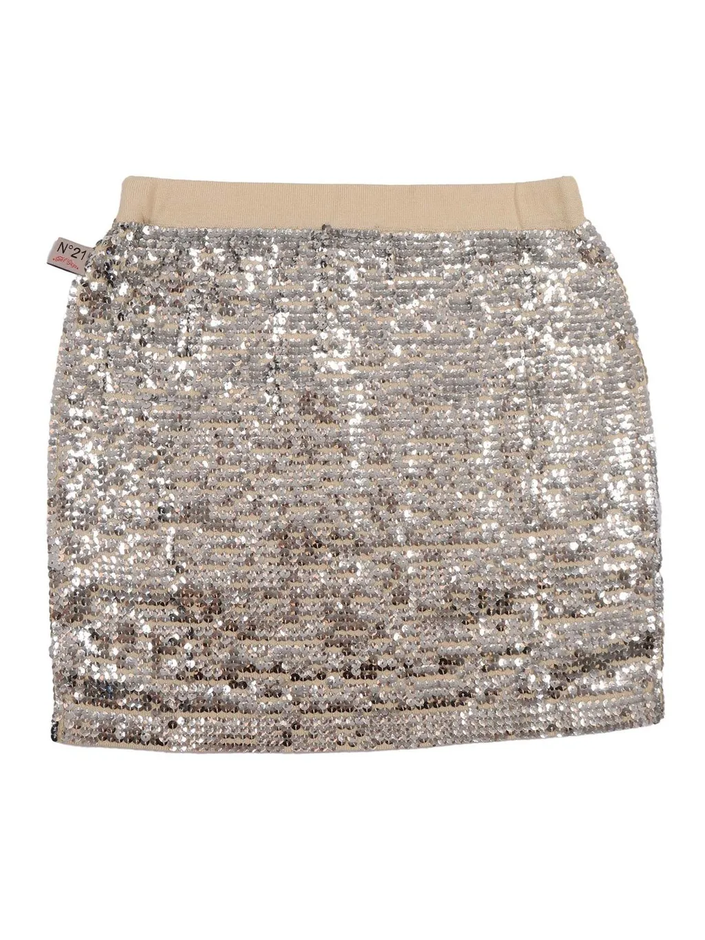 Nº21 Kids Sequin-Embellished Elasticated Waistband Mini Skirt