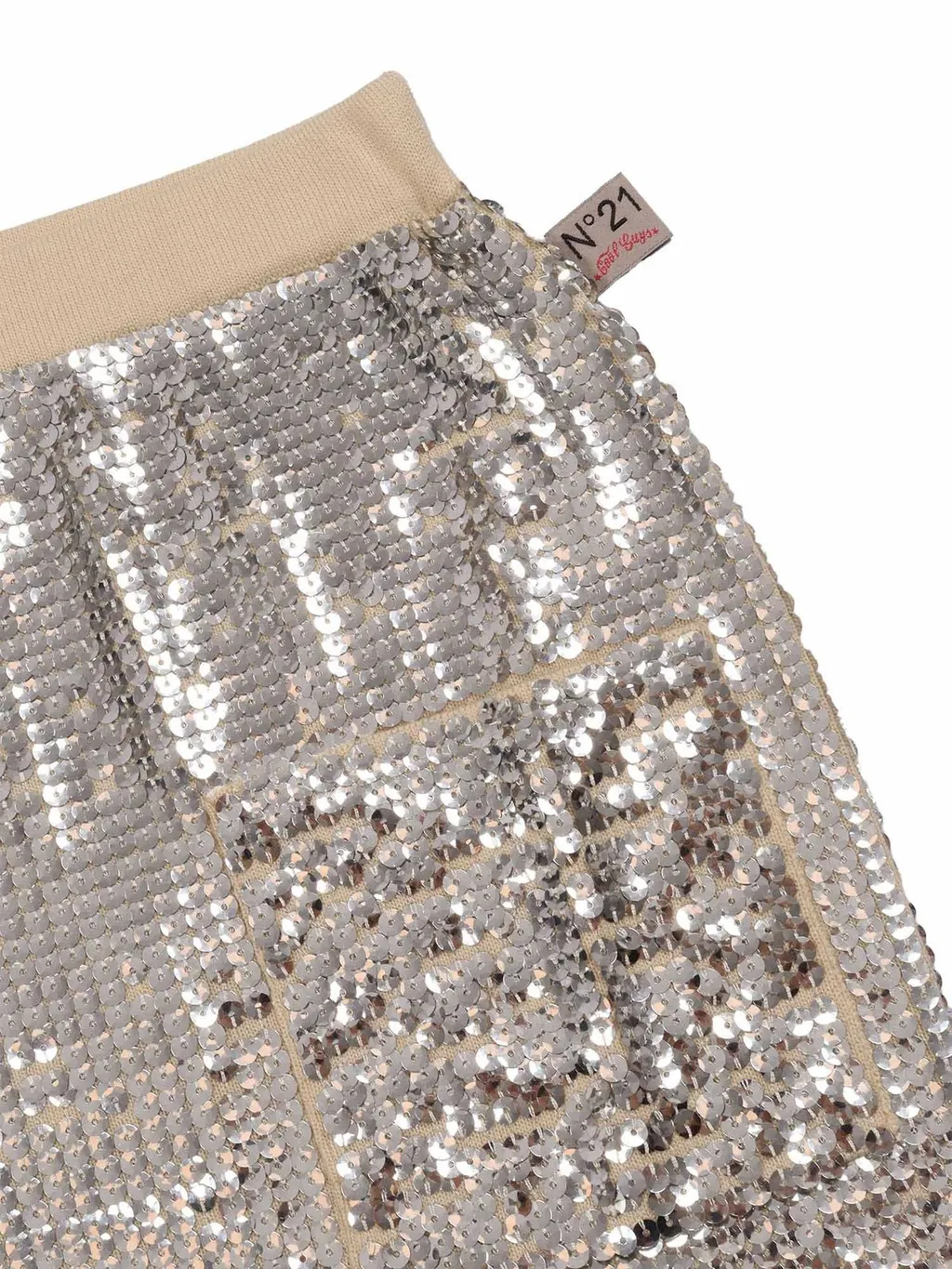 Nº21 Kids Sequin-Embellished Elasticated Waistband Mini Skirt