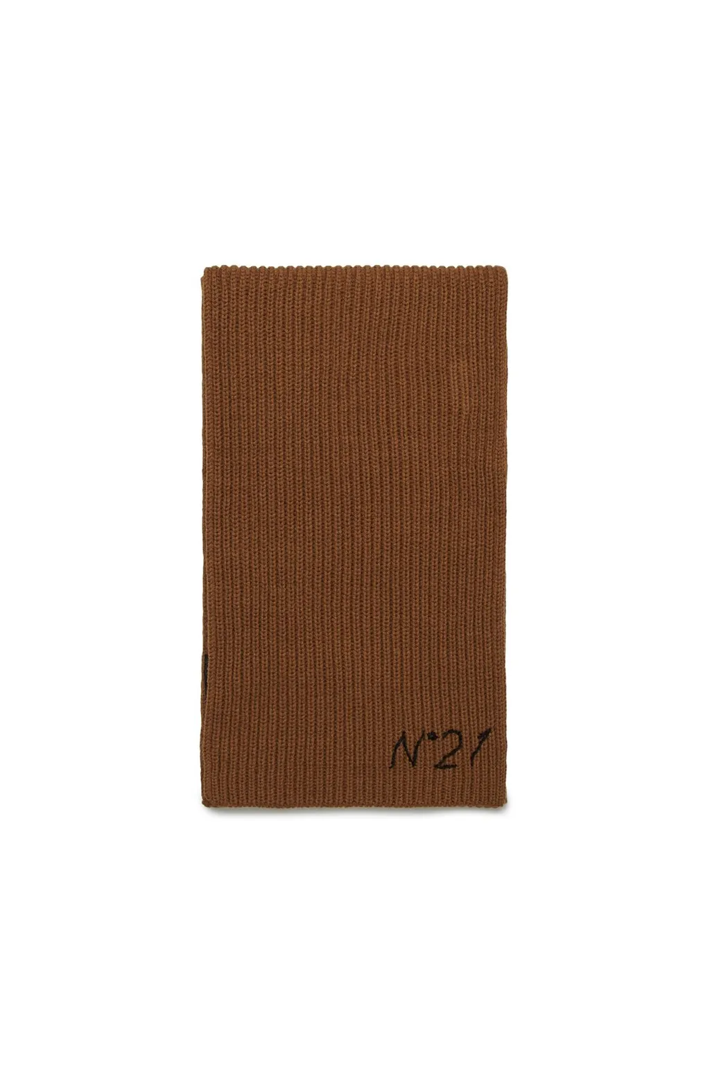 N°21 Kids Logo Embroidered Rib-Knit Scarf