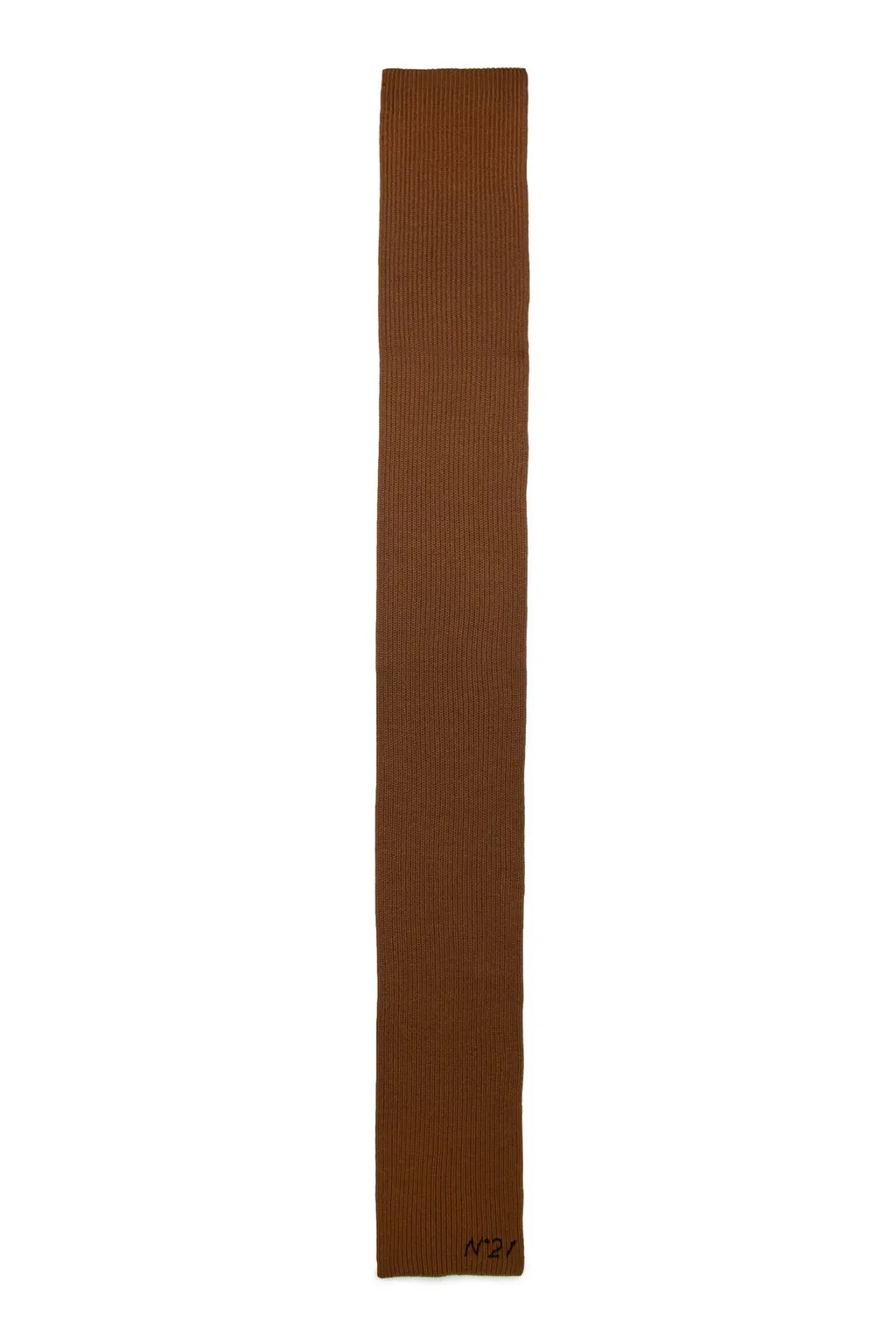 N°21 Kids Logo Embroidered Rib-Knit Scarf