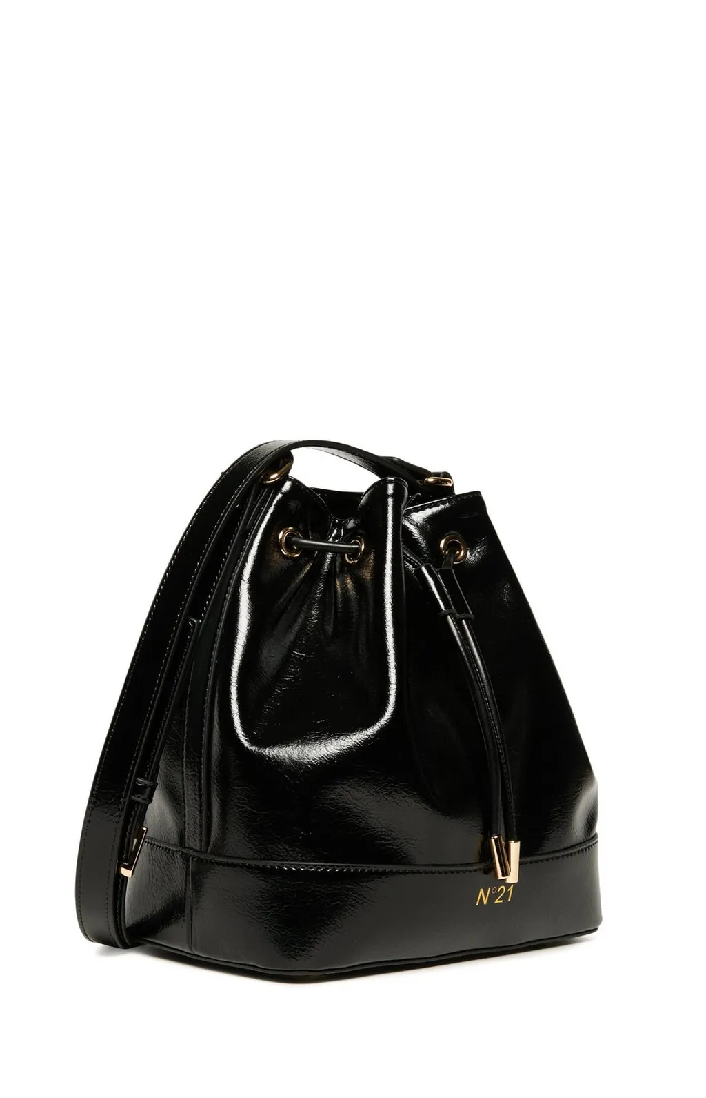 Nº21 Kids Logo-Stamp Drawstring Bucket Bag